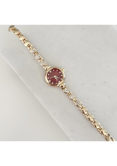 Aviles Gold Saat Bordo Çok Renkli