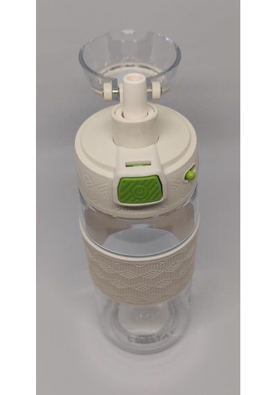 Shotay St-7202 600ml Tritan Beyaz Şeffaf Matara Taşıma Aparatlı Beyaz  -  Şeffaf