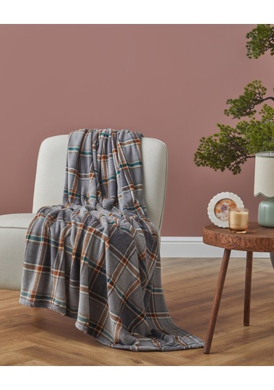 Rena Ekose Baskılı Supersoft Tv Battaniye 120x160 Cm Gri-yeşil