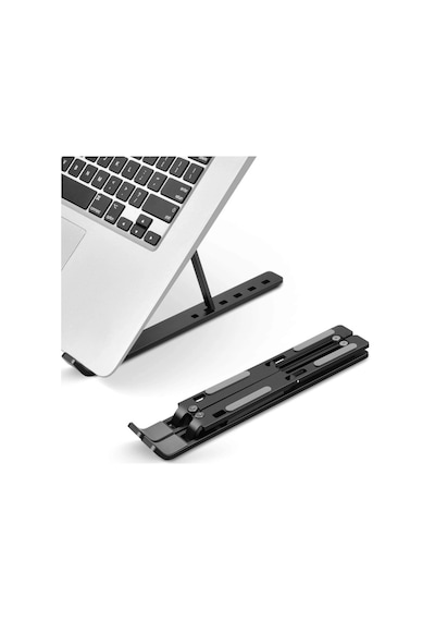 Mey İthalat 7 Kademeli Ayarlı Katlanabilir Laptop Tablet Standı Siyah