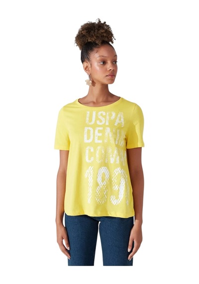 U.S. Polo Assn. Kadın Bisiklet Yaka Tişört 1570800 Sari