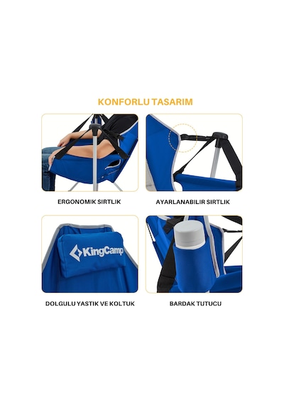 Kingcamp Orchid Salıncaklı Katlanır Kamp Sandalyesi Blue/grey Gri - Mavi