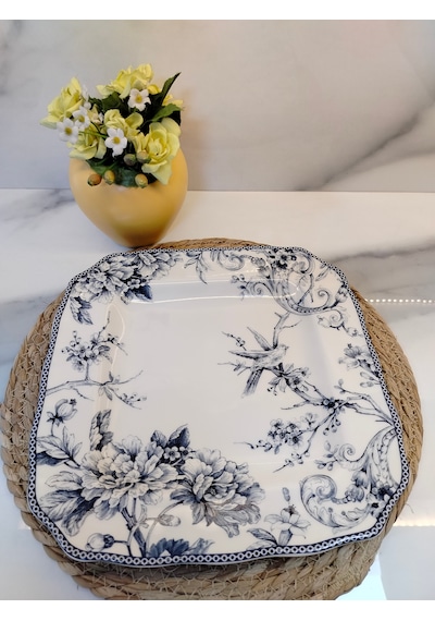 Adelaide Kare Servis Tabağı 27cm Beyaz