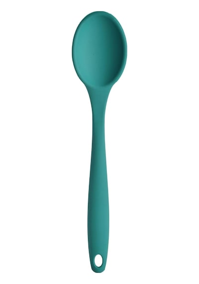Silikon Büyük Boy Kaşık Seti, Yanmaz Yapışmaz, Çok Renkli - Antrasit, Mavi, Yeşil, Mor - 27 Cm, 4 Adet Set, Bpa