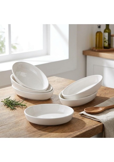 3'lü Porselen Küçük Boy Kayık Tabak Seti - Minimalist Beyaz Sunum Tabağı Çukur Mezelik Çerezlik Sosluk Ve Kahvaltılık 16 X 10 X 3 Cm Çok Renkli