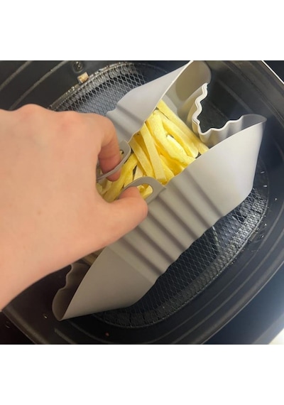 Buffer Renkli Isıya Dayanıklı Yıkanılabilir Silikon Fırın Airfryer Kare Model Pişirme Matı 20 Cm 11