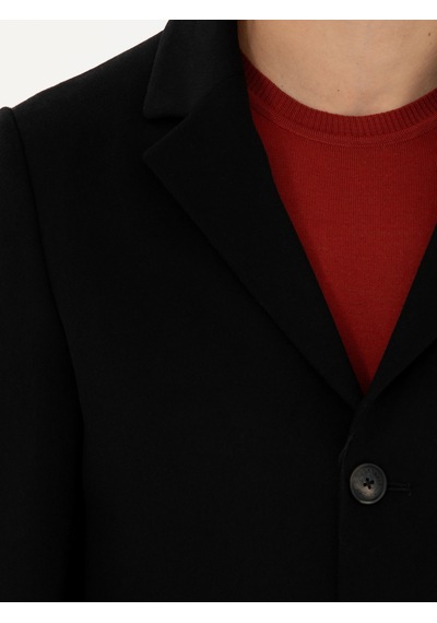 Cacharel Siyah Yün Karışımlı Ex.slim Fit Palto