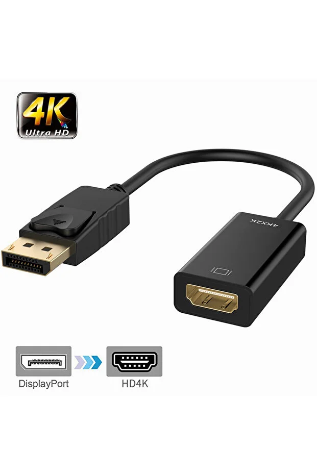 Displayport To Hdmı 4k Full Hd Video Ses Görüntü Kablosu Bilgisayar Dizüstü Tv İçin Dönüştürücü 10cm
