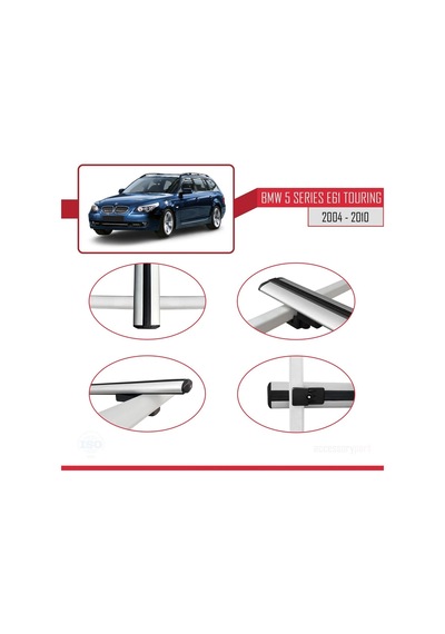 Bmw 5 Serisi E61 Tourıng 2004-2010 Arası İle Uyumlu Basic Model Ara Atkı Tavan Barı Gri 3 Adet