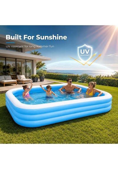 Jumbo Büyük Boy Şişme Havuz, 3.05 Metre Geniş Aile Havuzu, 3 Katmanlı Dayanıklı Pvc Uv Güneşe Dayanıklı, Çi Diğer
