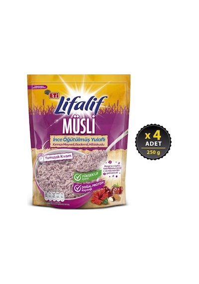 Eti Lifalif İnce Öğütülmüş Müsli Hibiskuslu 4 x 250G
