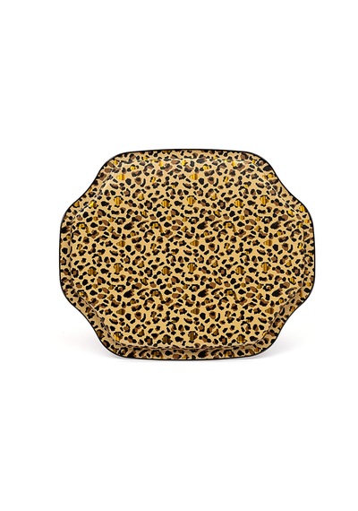 Leo Desenli Büyük Sekizgen Metal Tepsi, 27 X 33 Cm