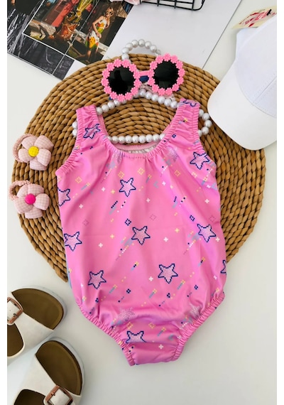 Minigimin Cicileri Mnn Yıldız Renk Geçişli Baskılı Kız Çocuk Mayo - Pembemavi Mavi - Pembe Minigimin Cicileri Mnn Yıldız Renk Geçişli Baskılı Kız Çocuk Mayo - Pembemavi Mavi - Pembe