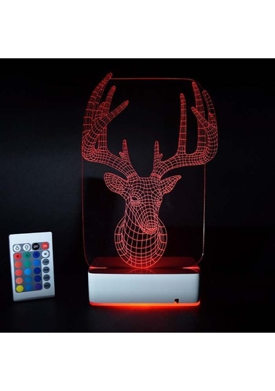 Özel Tasarım Geyik 3D Led Lamba