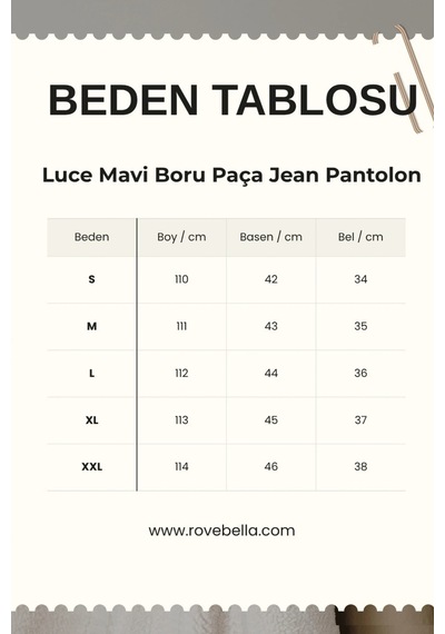 Rovebella Luce Mavi Boru Paça Jean Pantolon