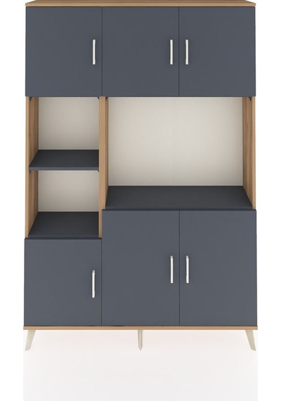 Arges Dolap 9 Raflı 6 Kapaklı 132x30x195 Çam-antrasit/antrasit Çam