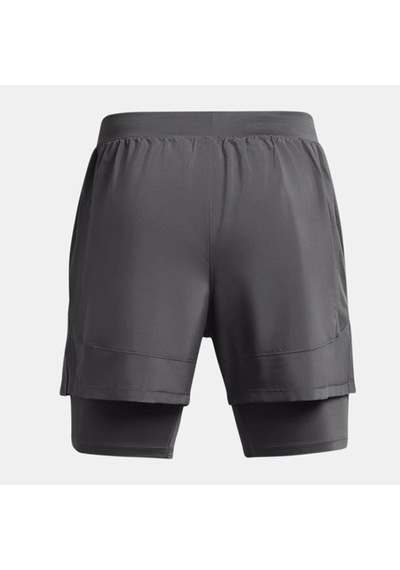 Under Armour Launch 5 2-ın-1 Erkek Şort 1382640-025 Gri