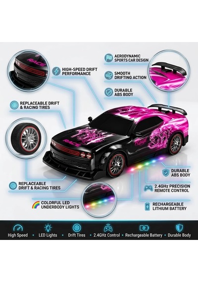 4wd Drift Arabası Mavi - Pembe