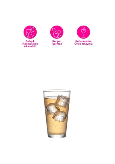 Lav Hera Cam Meşrubat Bardağı 6'lı 325 ml (Büyük Su/Kokteyl Bardağı )