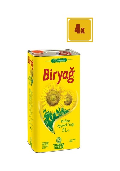 Biryağ Ayçiçek Yağı 5 Lt 4'lü Set