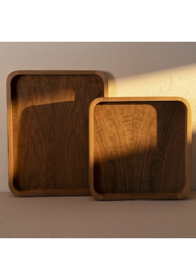 Linn Ceviz Ahşap Tepsi 45x36x6 Cm