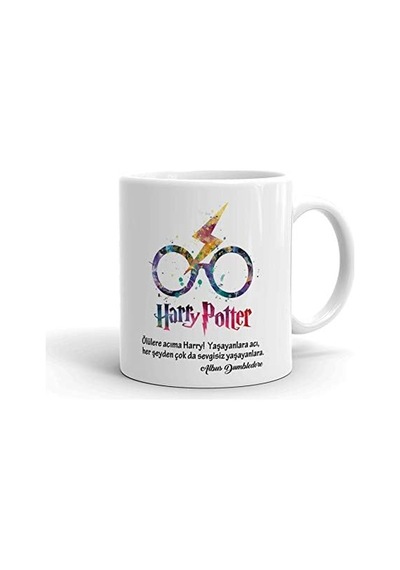 Harry Potter Baskılı Seramik Kupa Bardak Beyaz - Çok Renkli