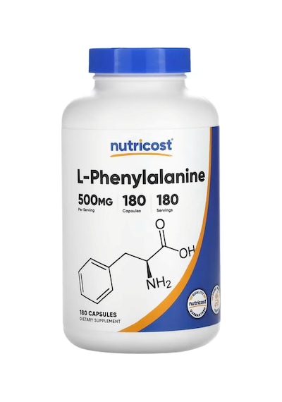 Nutricost L-phenylalanine 500mg 180 Capsules - Non-gmo, Amin...