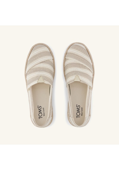 10023038 Natural Espadril Kadın 10023038 Toms Alpargata Rope 2.0 Natural Metallic Stripe Açık Bej