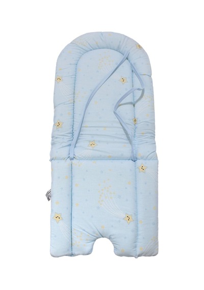 Bebegen Unisex Mavi Sarı Yıldız Desenli Mama Sandalyesi Minderi Çok Renkli