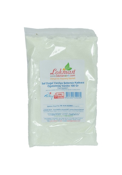 Lokman Avm Vanilya Öğütülmüş Saf Doğal Şekersiz Katkısız Vanilin 100 G Paket