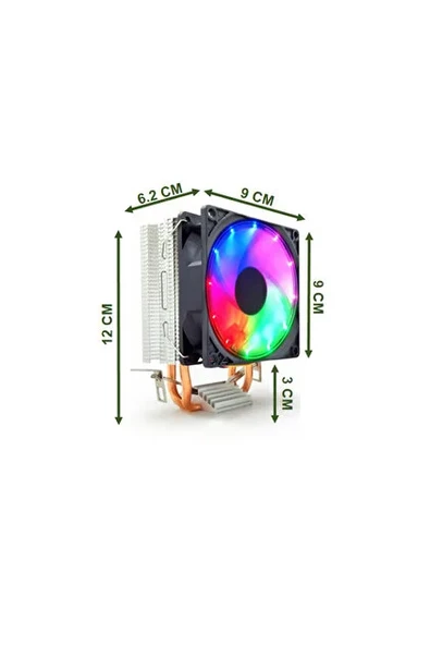 K200 Rainbow 2 Bakır Borulu 100w Rgb İntel/amd Kule Tipi Işlemci Cpu Fan / Rgb İşlemci Fanı Rgb Fan
