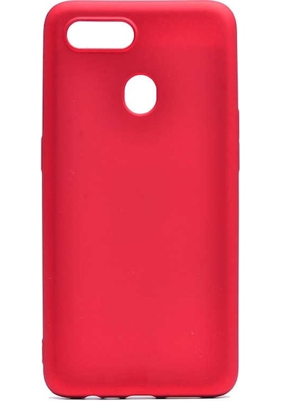 Kilifone - Oppo Uyumlu Ax7 - Kılıf Mat Renkli Esnek Premier Silikon Kapak - Kırmızı