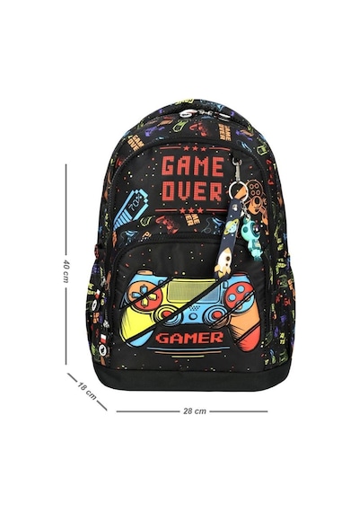 Goldline Avm Game Over Çocuk İlkokul Okul Çanta Beslenme Kalemlik Seti 117 Siyah
