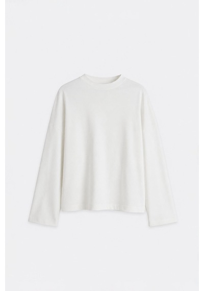 Suud Collection Ekru Katie Uzun Kollu Oversize Tişört