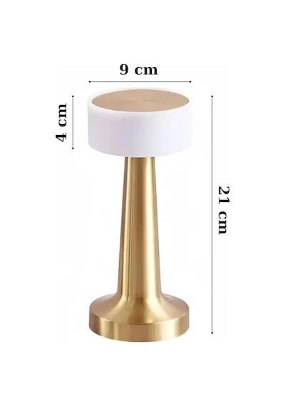 Dekoratif Şarjlı Dokunmatik Led Masa Lambası Usb Kablolu Gece Lambası Ve Abajur Altın