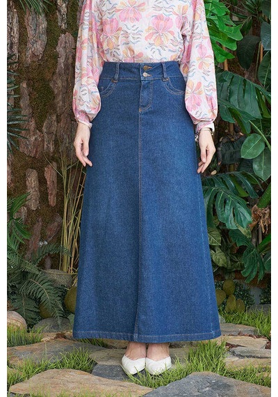 2058-denim Etek Koyu Mavi Koyu Mavi
