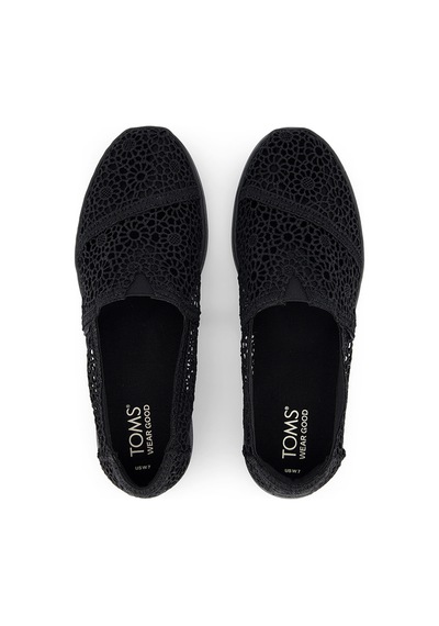 Espadril / Keten Kadın 10021549 Toms Alpargata Plus Moroccan Crochet Black Siyah