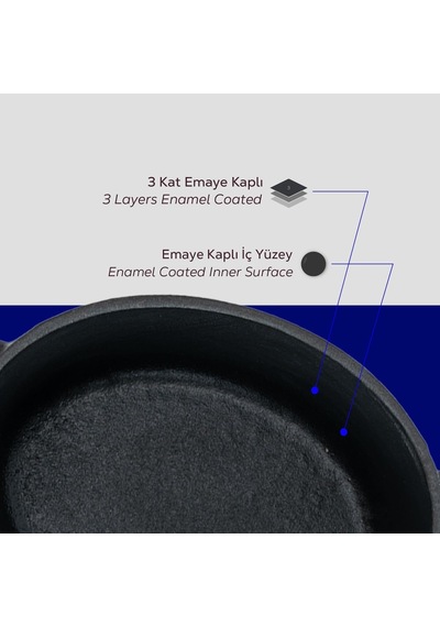 Metal Oval Mini Tencere, Mavi Çok Renkli