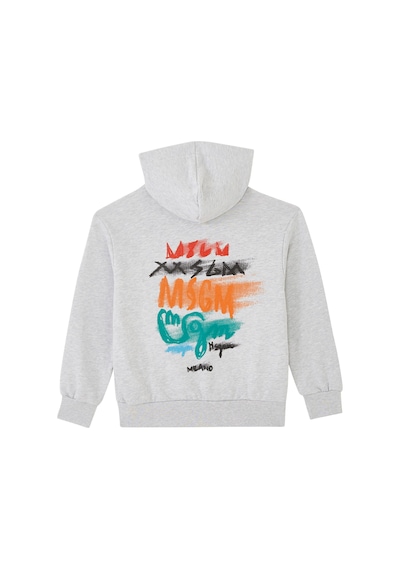 Msgm Çocuklar Için Fermuarlı Kapüşonlu Sweatshirt Gri