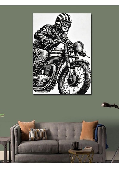 Kanvas Tablo Motorcu Ve Macera 100cmx140cm