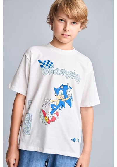 Defacto Sonıc The Hedgehog Lisanslı New Regular Fıt Bisiklet Yaka Kısa Kollu Ecru Tişört Erkek Çocuk H8433a826hser105 Ekru-er105