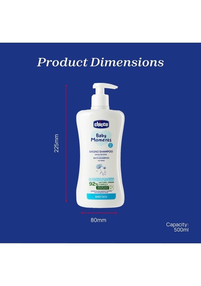 Chicco Baby Moments Doğal Saç ve Vücut Şampuanı 500 Ml