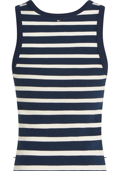 Slım Henley Gb Scoop-nk Tank Top Kadın Mavi T-shirt - Ww0ww43920 Mavi