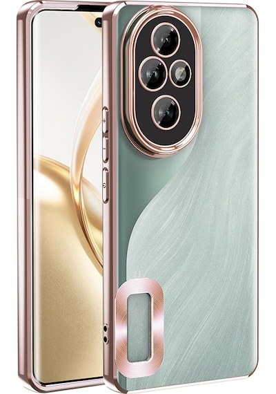 Honor 200 Pro Uyumlu Kılıf Kamera Korumalı Logo Gösteren Zore Omega Kapak -115589 Rose Gold