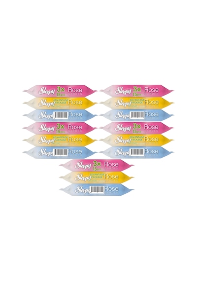 Sleepy Islak Havlu Cep Mendil 225 Yaprak 15 Li Set Rose/garden 15'li Set