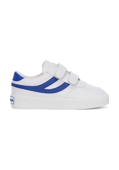 Superga 2846 Kids Seattle Straps Vegan Faux Leather Çocuk Unisex Beyaz-mavi Bileksiz Sneaker Beyaz-mavi-317