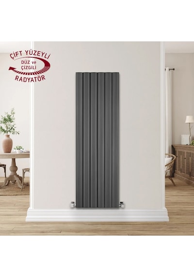 1200mm x 795mm Yüksek Isı Kapasiteli Dekoratif Amber Dikey Aluminyum Antrasit Radyatör
