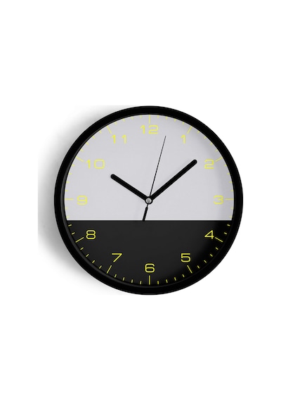 Modern Tasarım Duvar Saati - 25cm - Önü Camlı Siyah Kasa - Sessiz Mekanizma-jh0378 Siyah