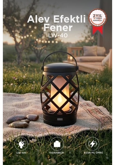 Özel Üretim Vintage Lamba Fener Nostaljik Retro Pilli Led Işıklı Gece Lambası Lw40 Siyah