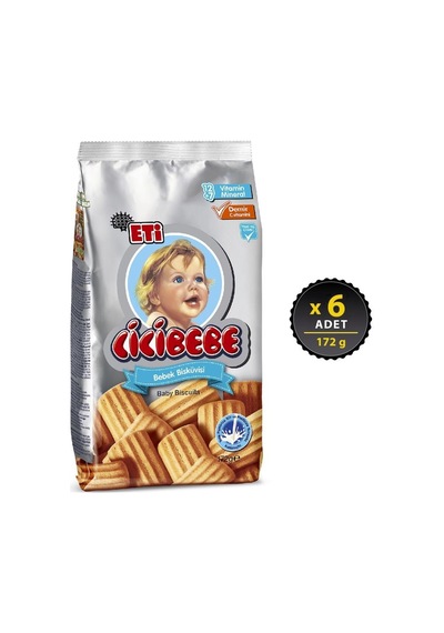 Eti Cicibebe Bebek Bisküvisi 172 G x 6 Adet